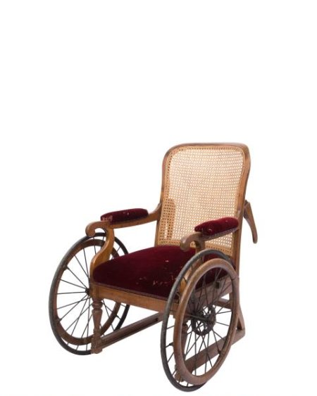 Period oxblood wheelchair